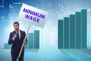 Concept of minimum wage with businessman