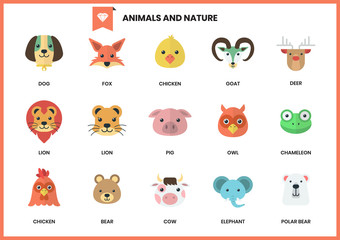 Animal icons set for business