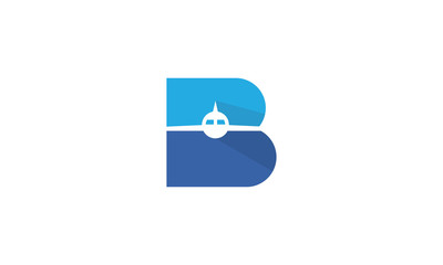 Wall Mural - letter B with plane logo design inspirations