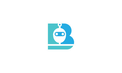 letter B with robot logo design inspirations