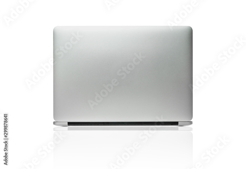 Cuadros en Lienzo The back view of the new laptop isolated with clipping path on white background