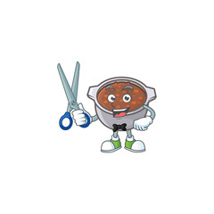 Sticker - baked beans in bowl with barber mascot