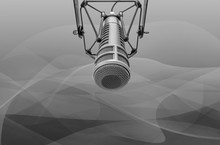Professional Microphone In Radio Studio