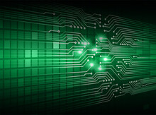 Future Technology, Green Cyber Security Concept Background