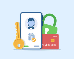 Wall Mural - mobile data security,concepts mobile payments,secure payment, personal information security, account