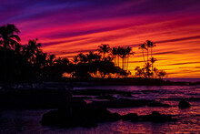 Glorious Colorful Hawaiian Sunset On The Big Island