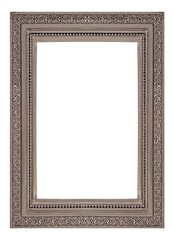 Silver frame for paintings, mirrors or photo isolated on white background