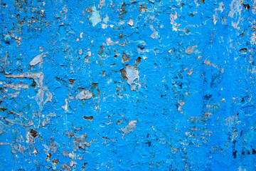 Cracked blue wall