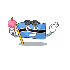 Wall Mural - Mascot illustration featuring flag botswana with ice cream