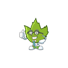 Sticker - cartoon green autumn leaves design mascot businessman.