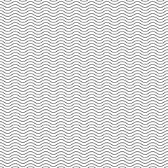 Leinwandbilder - Black vector simple seamless wavy line pattern