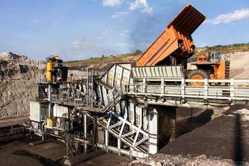 Wall Mural - Excavator at the lignite opencast mining