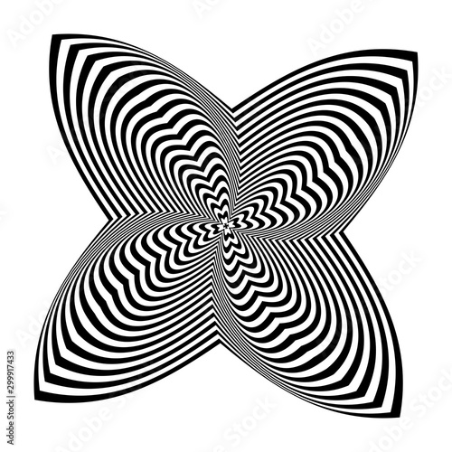 Op art design element. Lines pattern.