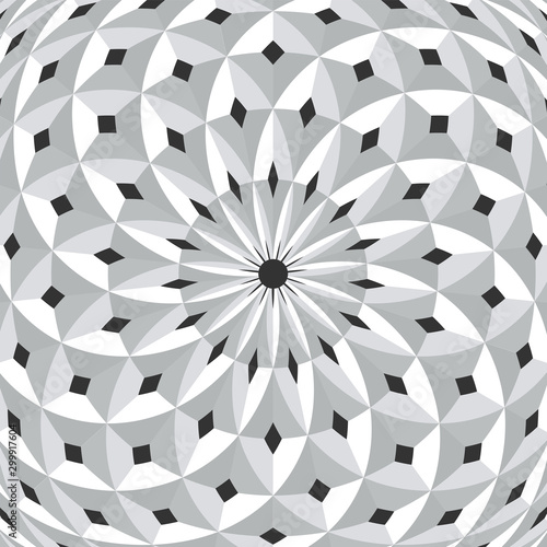Circle geometric pattern. 3d illusion.