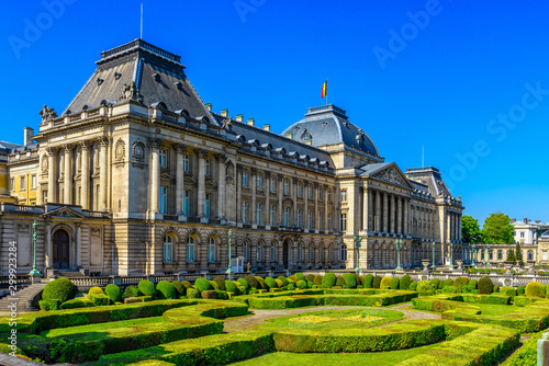The Royal Palace in Brussels, Belgium. Architecture and landmarks of Brussels...