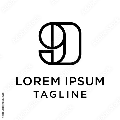 Initial Letter Logo 9d D9 Logo Template Stock Vector Adobe Stock