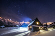Night star photography of Tatra Mountains in Winter season