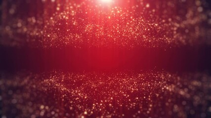 Wall Mural - Red glittering bokeh glamour abstract background looped with space for your text.