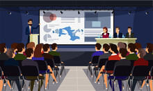 Business Conference Flat Vector Illustration