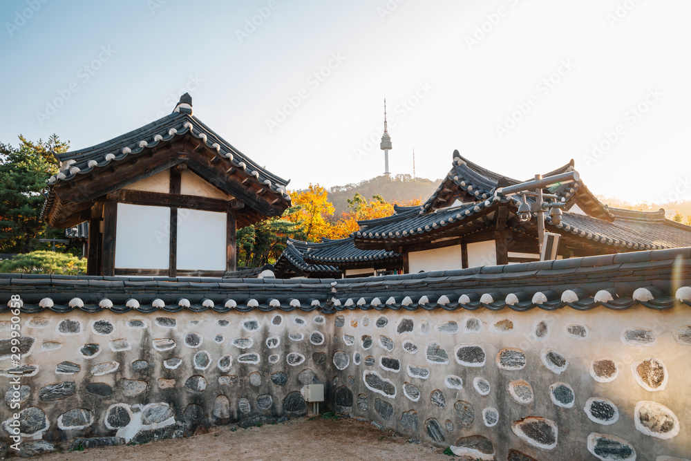Namsangol Hanok Village, Korean traditional house in Seoul, Korea Stock ...