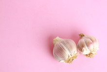 Head Of Garlic In Colorful Background