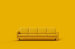 Yellow leather sofa isolated on yellow background. 3d rendering