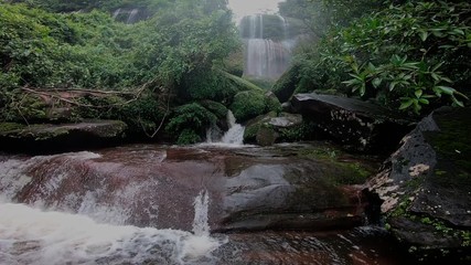 Wall Mural - Beautiful waterfall in rain forest,stabilizer shot