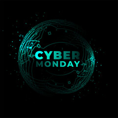 cyber monday technology circuit style background design