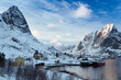 beautiful view on the city Reine