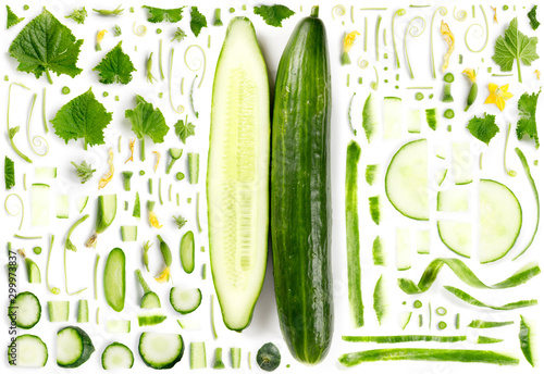 Cucumber Slice and Leaf Collection © linda_vostrovska
