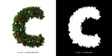 Christmas Letter C. Christmas Typography.