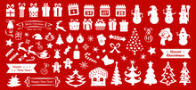 Christmas And Winter Icons Collection - Vector Silhouette
