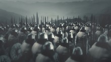 Big Army Of Viking Warriors Ready For Battle