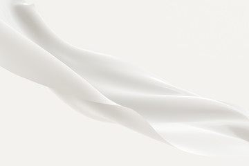 Flowing cloth, white color background, 3d rendering.