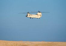Military Chinook Helicopter In Flight