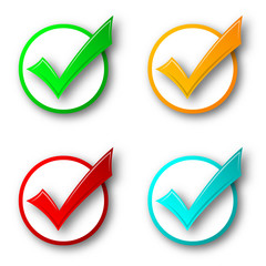 Wall Mural - set of vector check marks isolated.