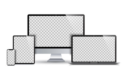 Poster - Set technology devices with empty display - stock vector