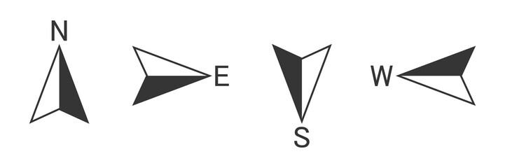 Wall Mural - vector compass arrows icon.