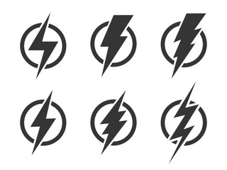 Wall Mural - lightning icons - vector.