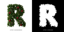 Christmas Letter R. Christmas Typography.