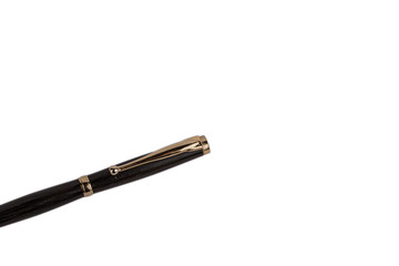 Elegant wooden ballpoint pen on a white background.