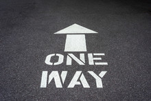 One Way Arrow Painted On Street