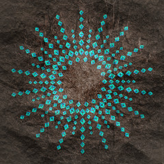 Wall Mural - radial rhombus in circle form. fireworks explosion background. circular design element. abstract geo
