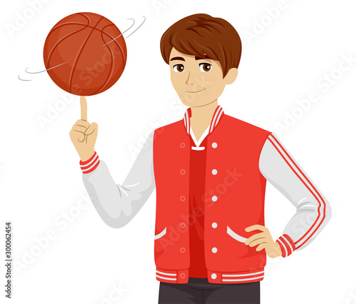 Teen Boy Basketball Player Illustration