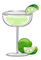 Poster - Gimlet Cocktail Illustration