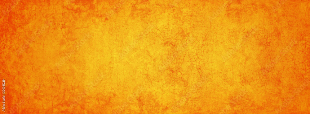 yellow and orange cement texture wall banner in summer background - obrazy, fototapety, plakaty 