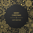 New Year holidays greeting card. Christmas holiday invitation. Ornament with snowflakes.