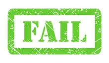 Vector Illustration Isolated Of The Word Fail In Green Ink Stamp