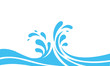 Water Wave Logo abstract design. Milk Logotype concept. Waves Splashing Flat