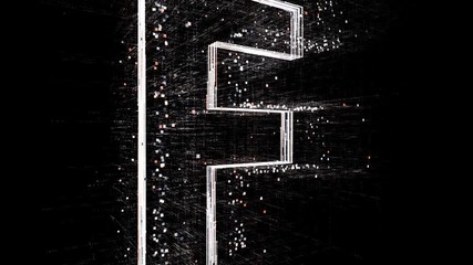 4k F letter alphabet word tag cloud;computer code particle.The Matrix binary text design animation;changing from zero to one digits;abstract tech background.